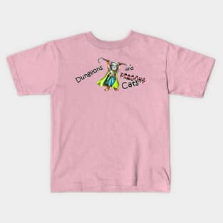 Dungeons and dragons and cats fighter Kids T-Shirt